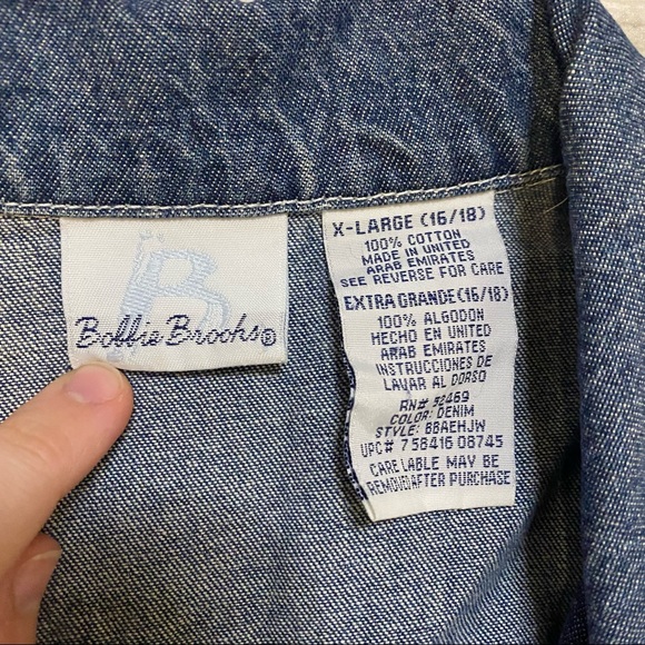 Vintage Bobbie Brooks 90’s Floral Embroidered Boho Preppy Y2K Retro Denim Vest - Picture 5 of 6